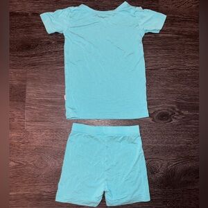 Little Sleepies Turquoise Short Sleeve Tee and Shorts Bamboo Two Piece PJ Set